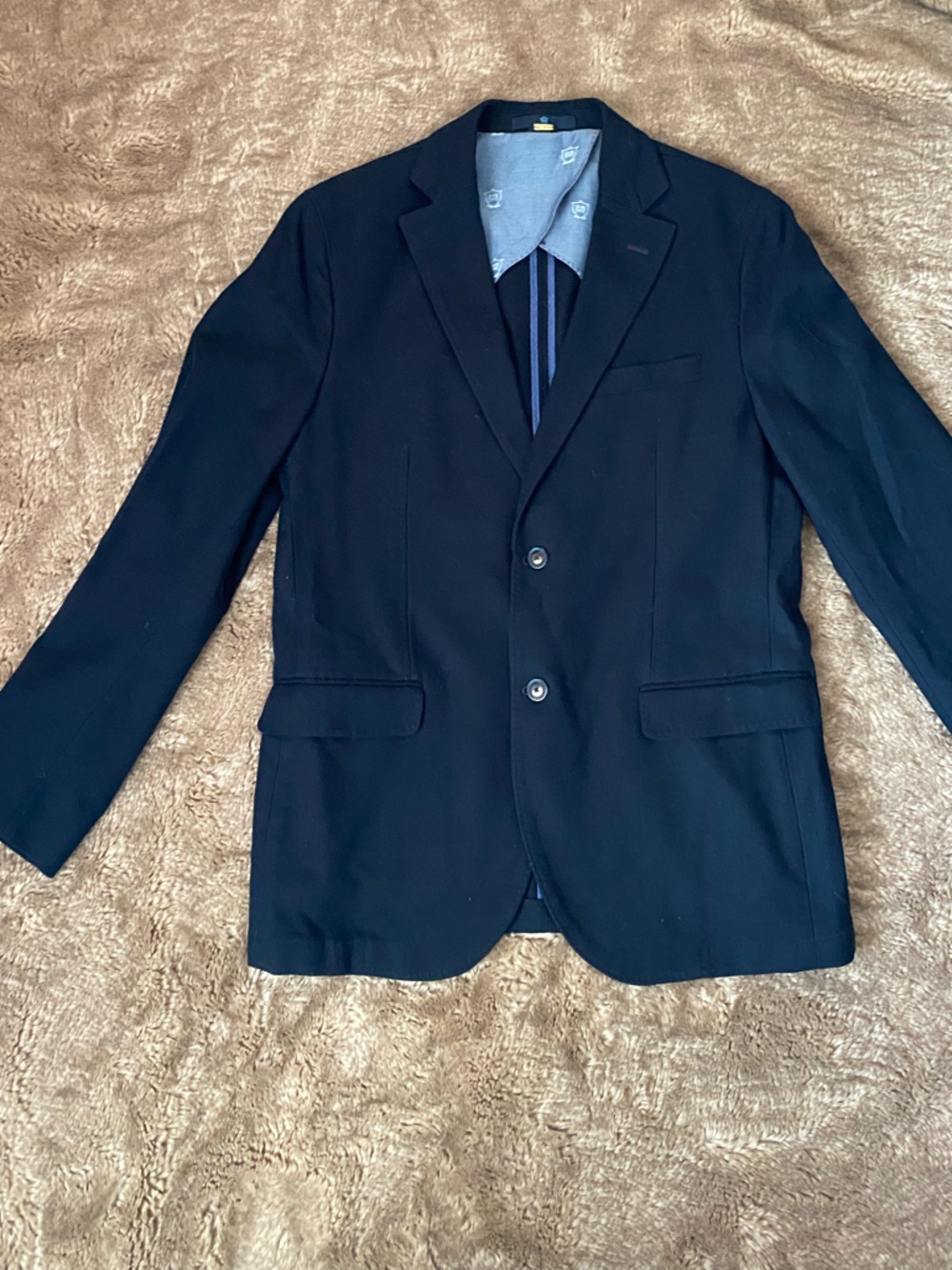 Massimo Dutti Dark Navy Two-Button Blazer